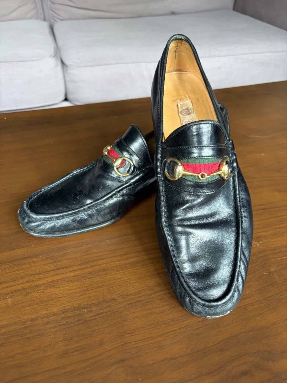 Vintage 1970’s Gucci Horsebit Loafers Black Leather Men’s 46 M IT/12.6 US